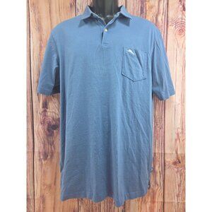 Tommy Bahama Relax Blue Polo Shirt Medium Pima Cotton